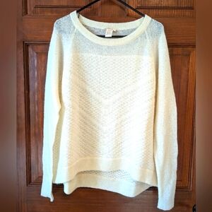 Sundance Womens Large Drifting Snow Ivory Sweater Knit Wool Mohair Classic